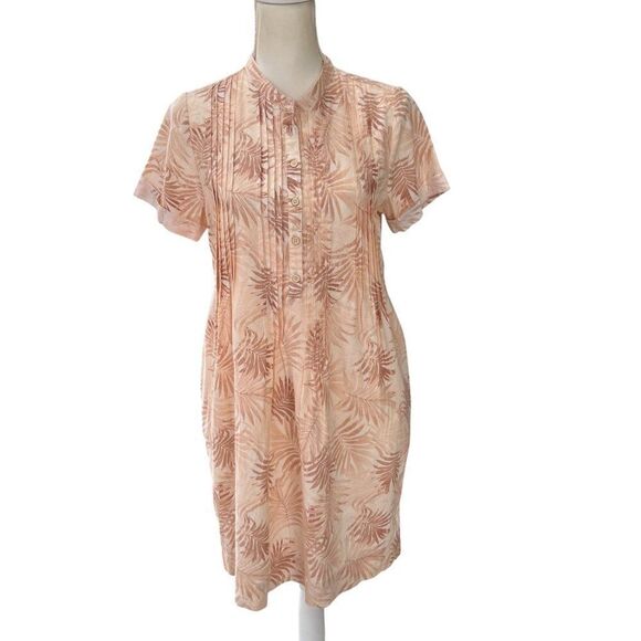Faherty Gemina Peach Palm Print Dress Linen Blend Size Small - Picture 1 of 11